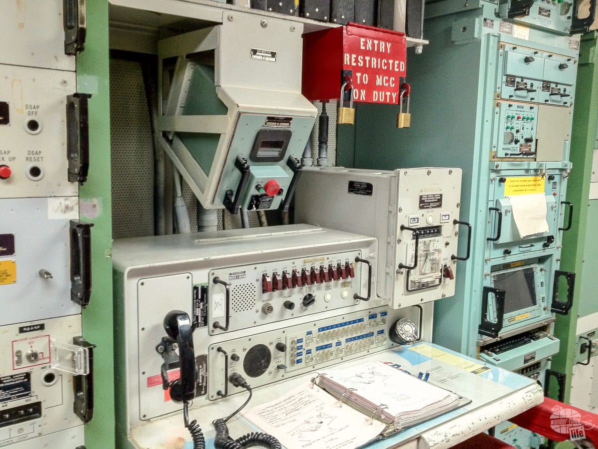 The missle control console at Minuteman Missile National Historic Site.