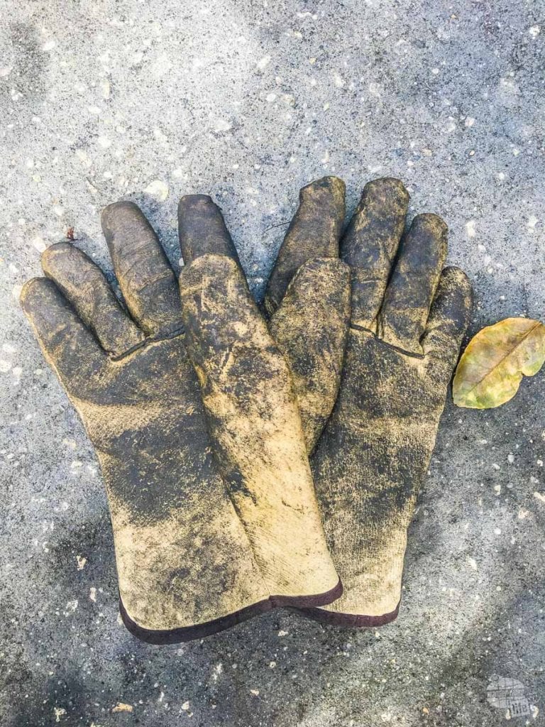 Leather work gloves will save your hands from grease and cuts.