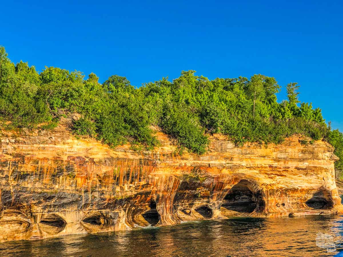The namesake pictured rocks of Pictured Rocks National Lakeshore