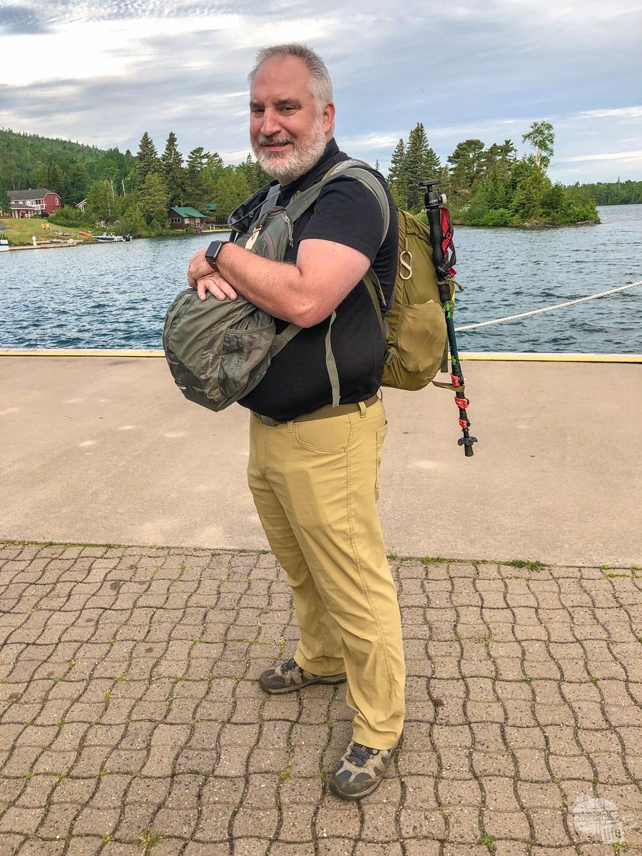 Grant geared up to go to Isle Royale National Park.