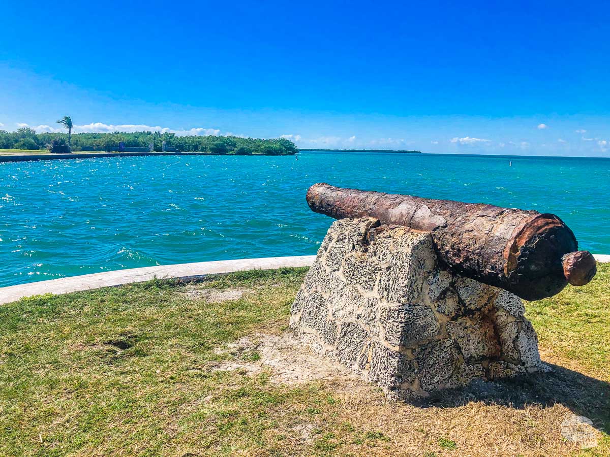 The cannon on Boca Chita Key.