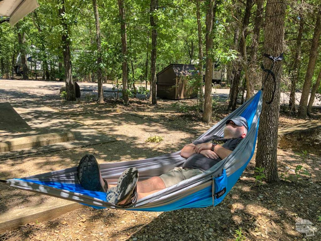 Grant taking a nap in the hammock we got from Cairn.