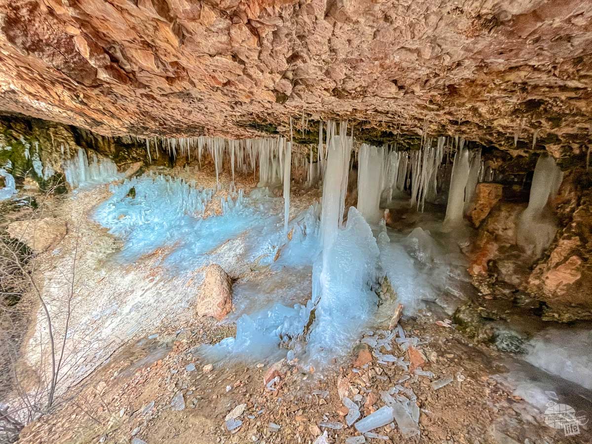 Icicles at Mossy Cave in Bryce Canyon NP.
