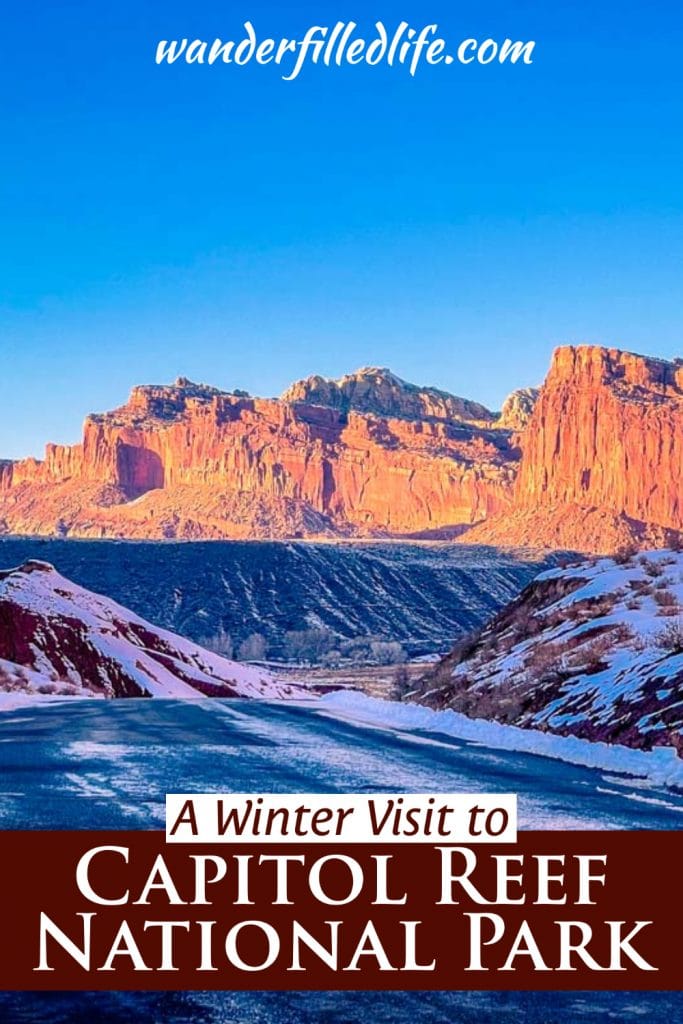Exploring Capitol Reef National Park in the winter can be a truly magical experience, with snow-covered cliffs everywhere you look!