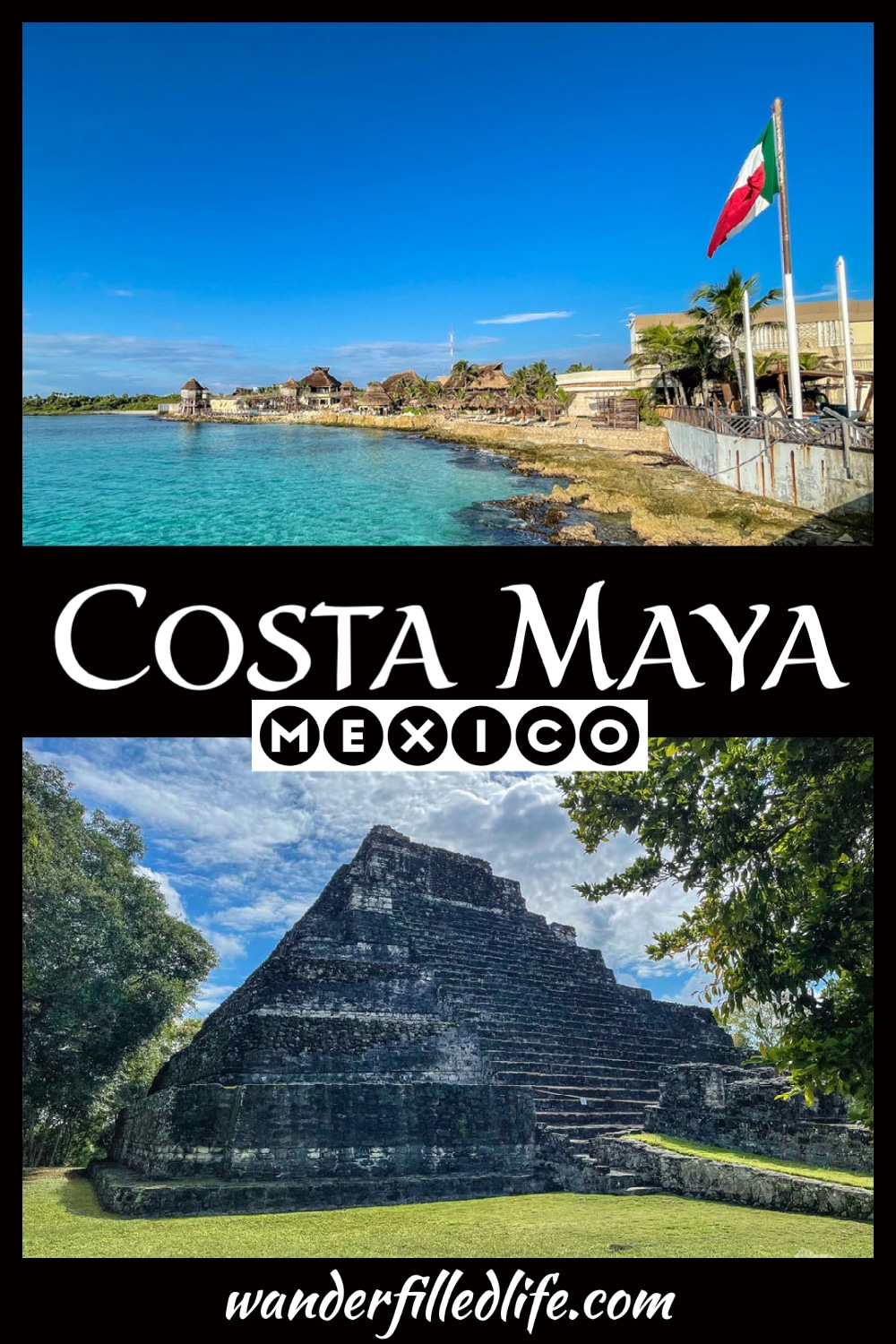 Our tips for visiting the Costa Maya, Mexico cruise port and how to enjoy a half-day excursion to the Chacchoben Mayan ruins or Aldea Mahahua.