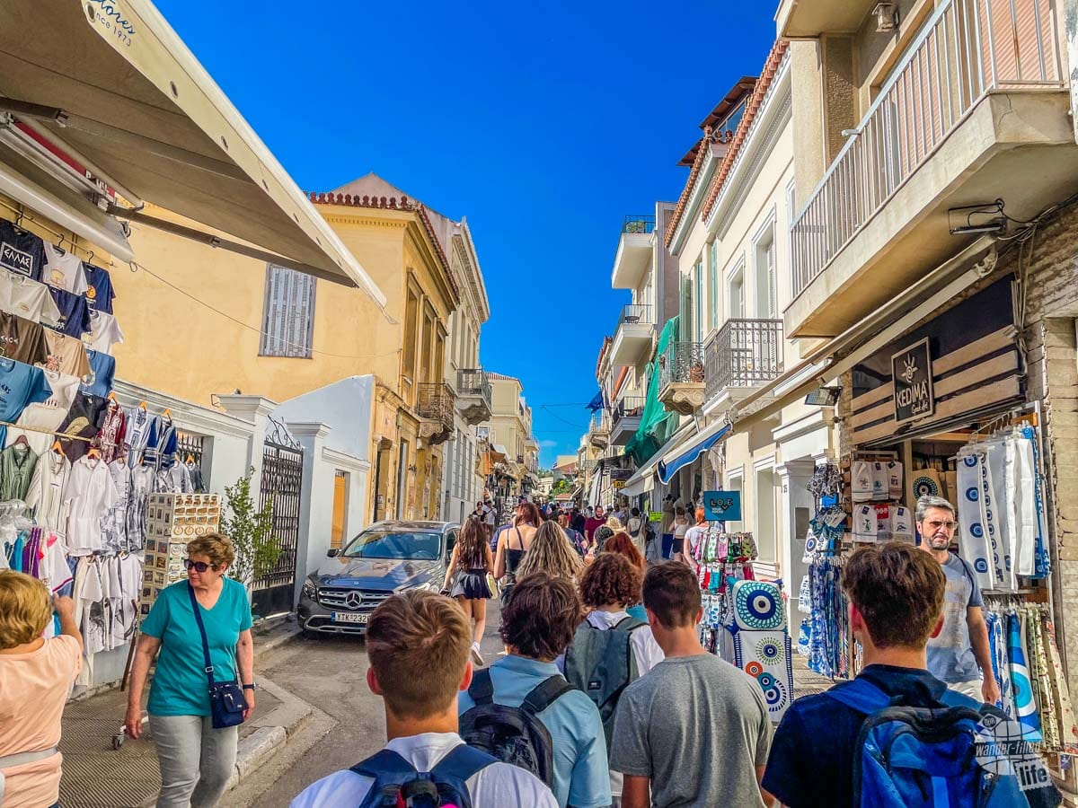The Plaka district in Athens.
