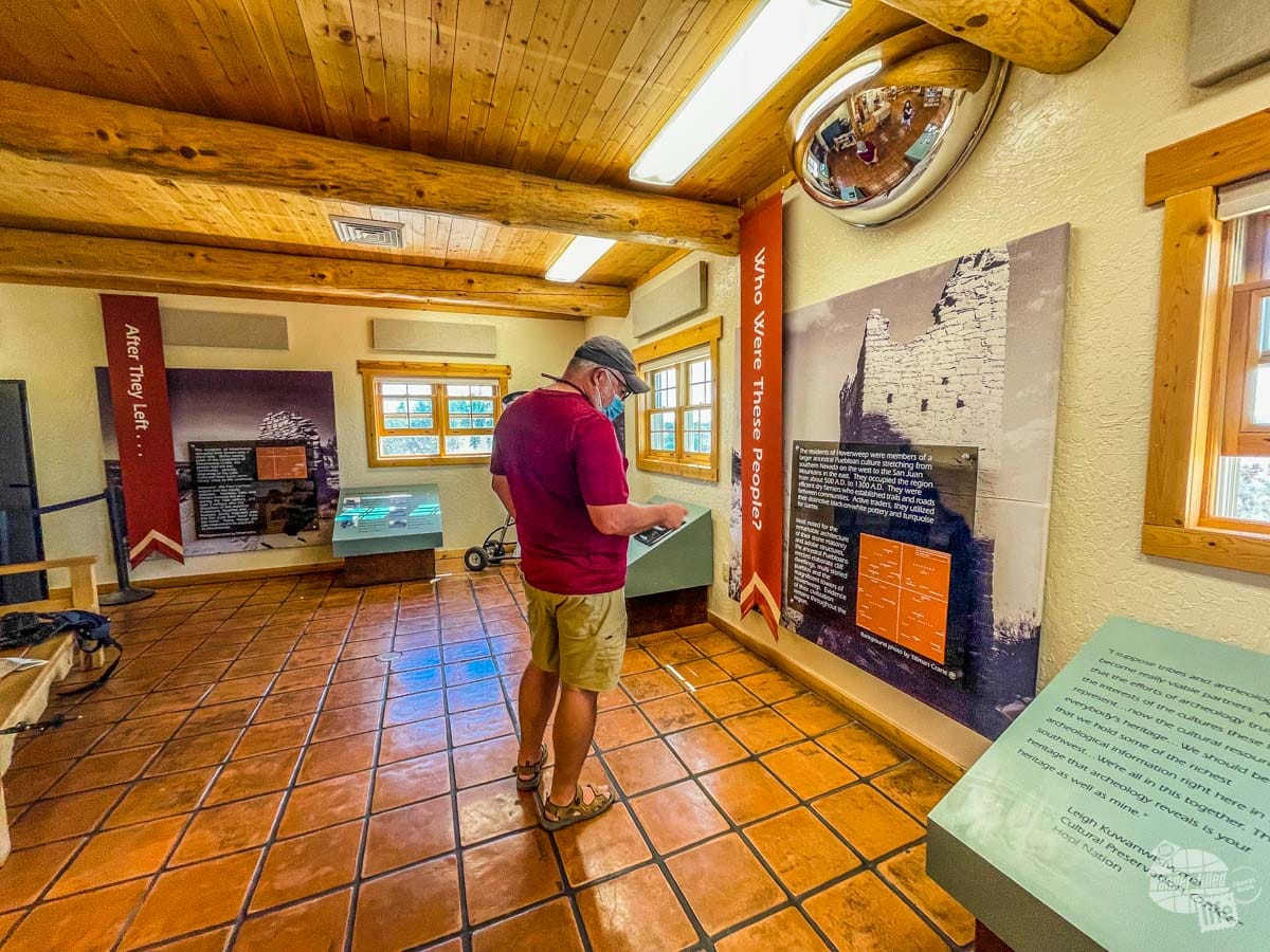 Checking out an exhibit at Hovenweep National Monument