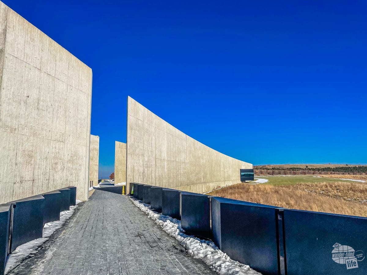 he exterior of the visitor center at the Flight 93 National Memorial.