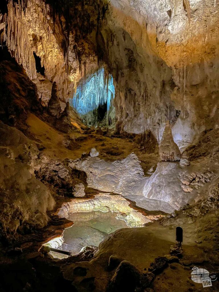 A cave pool along the Carlsbad Caverns Self-Guided Tour.