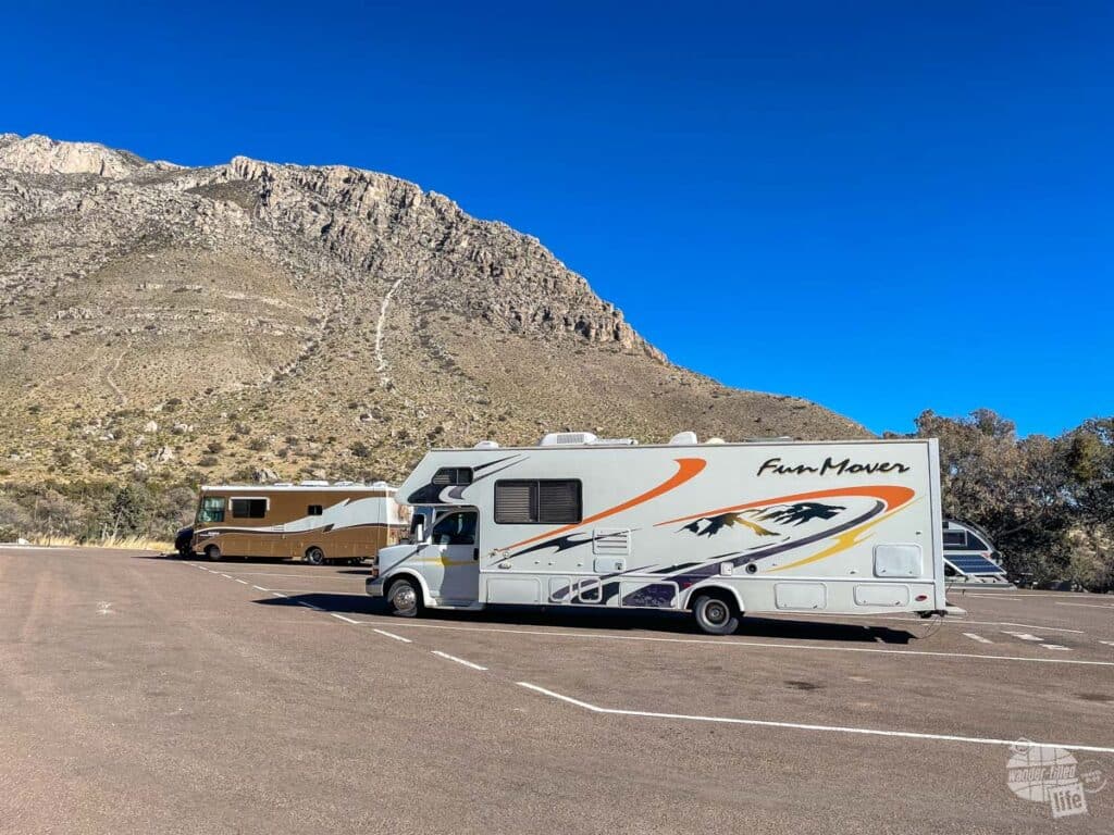 RV "camping" at Pine Springs in Guadalupe National Park