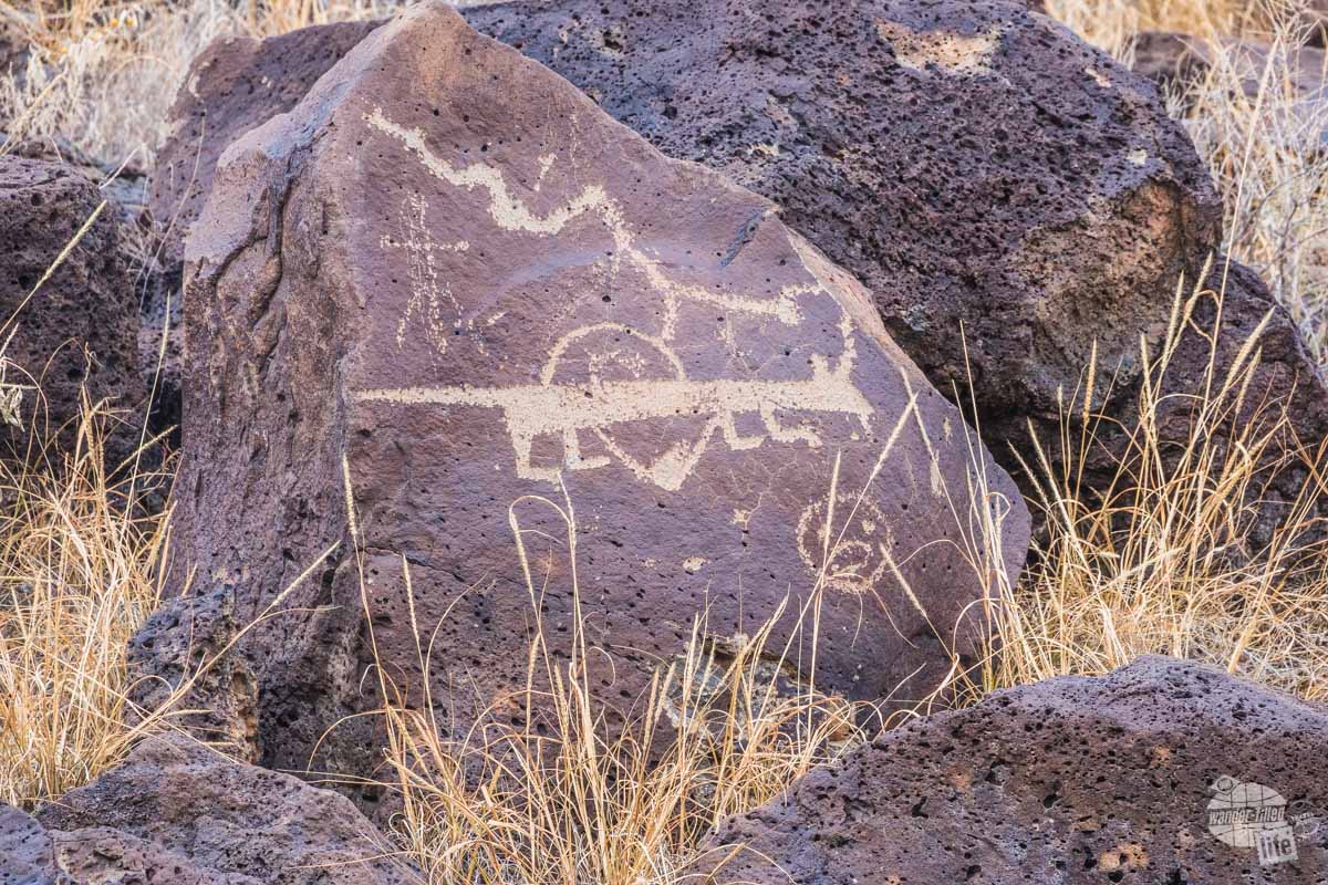 Petroglyphs along the Rinconada Canyon Trail in Petroglyph National Monument in Albuquerque.