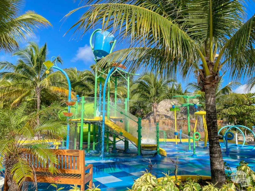 The kids water park at Harvest Caye