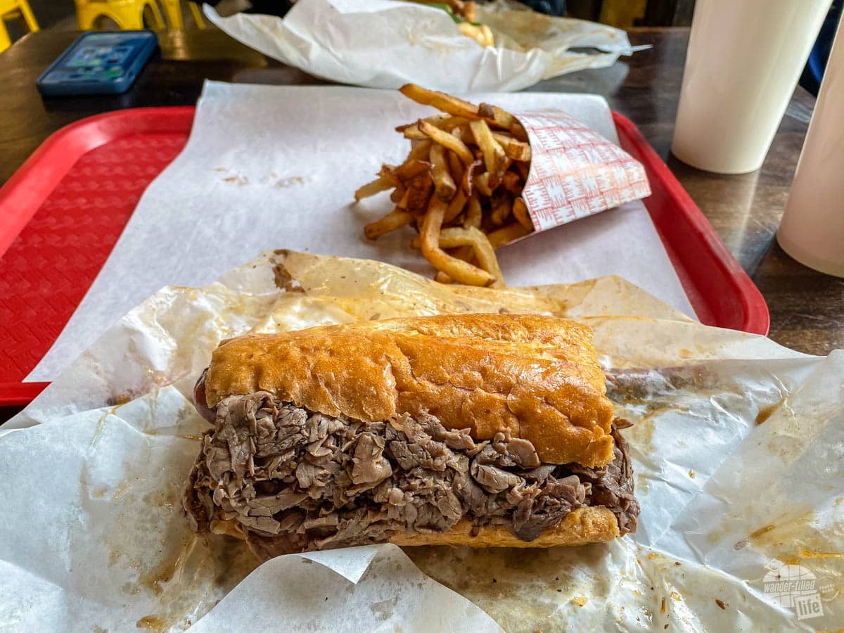 Beef and Sausage sandwich at Al's Italian Beef