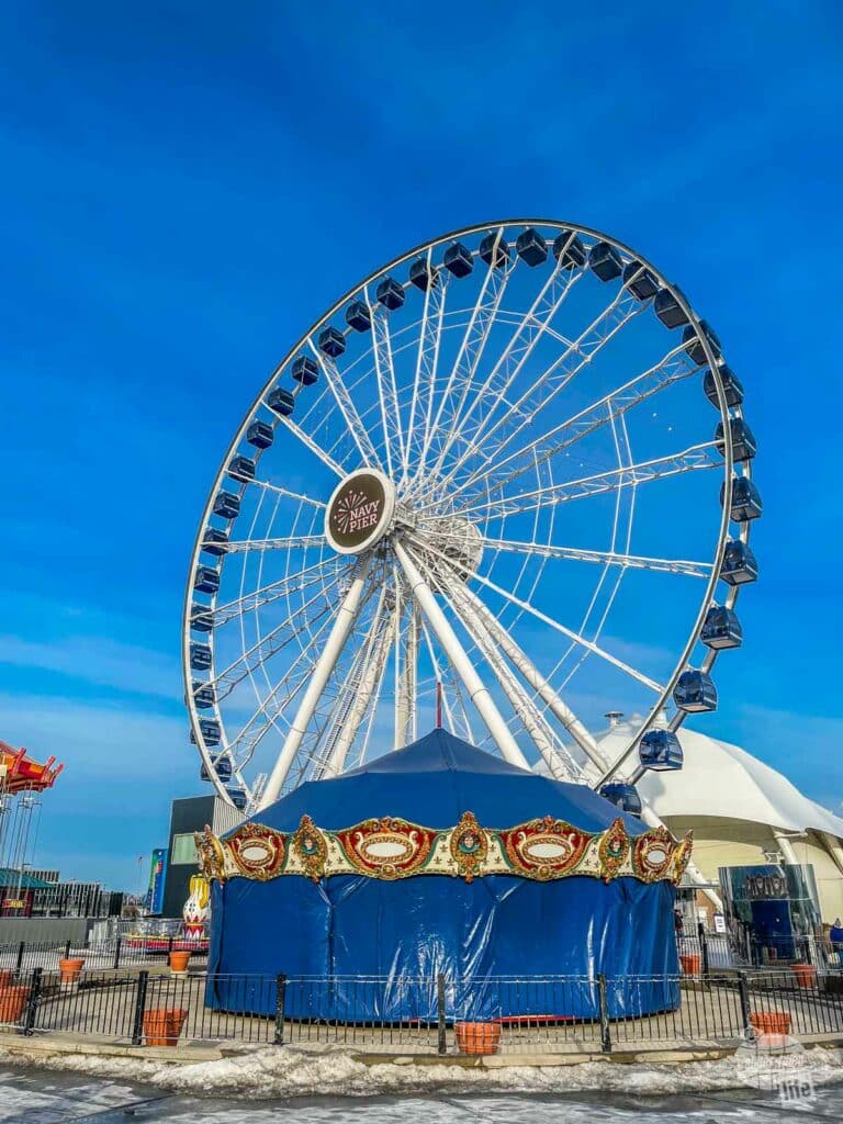 A large Ferris wheel.