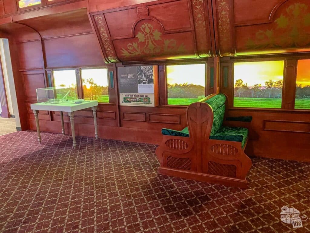 A mock-up of a Pullman Car in the visitor center.