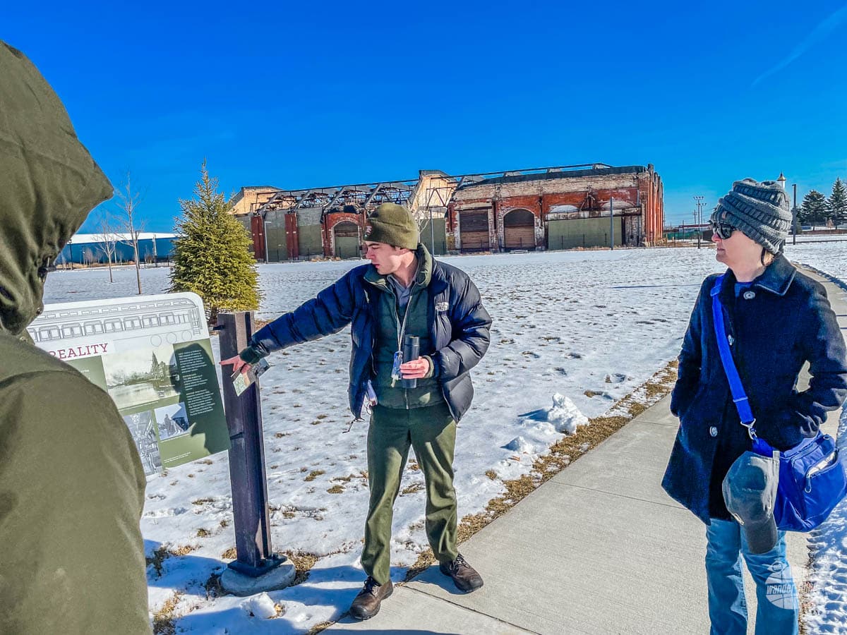 The ranger-guided tour at Pullman NHS takes you around the historic buildings.