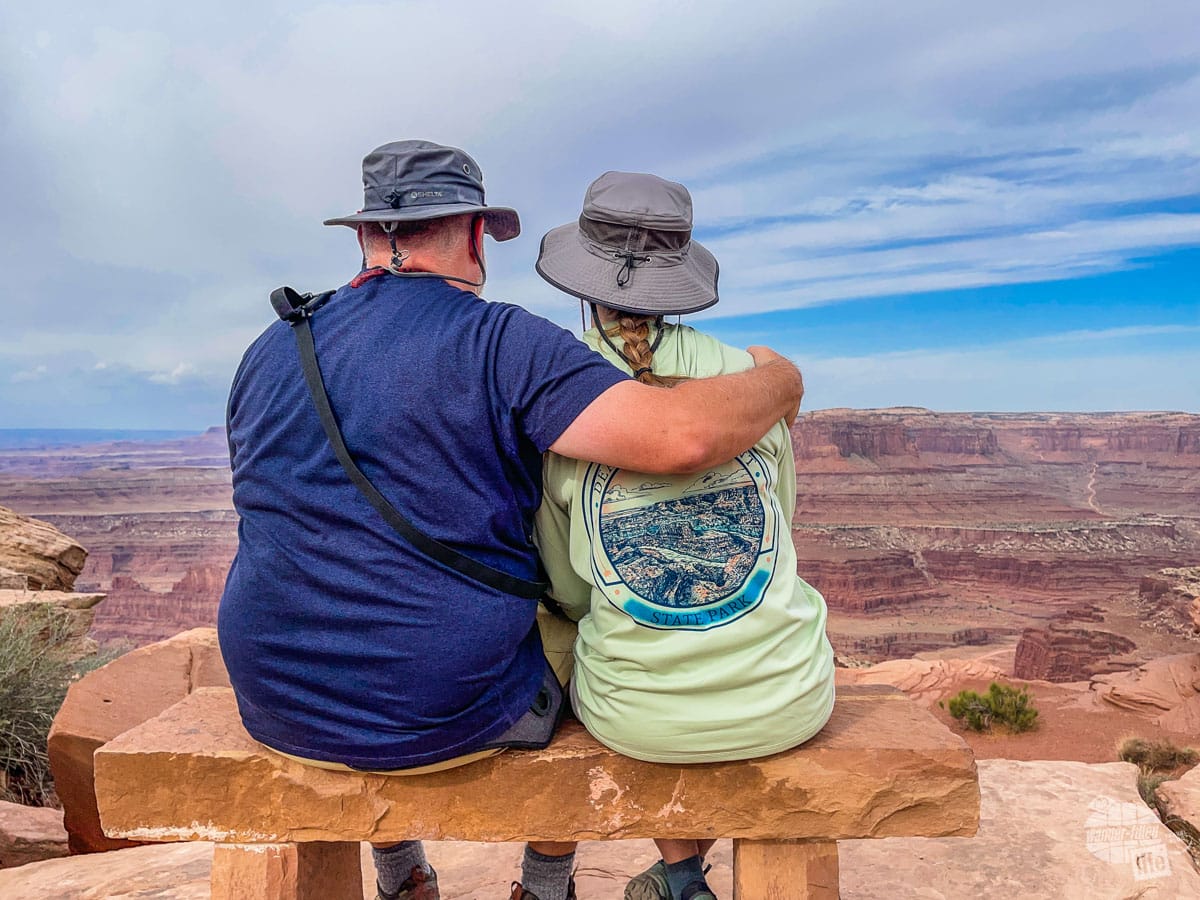 A selfie using an Apple Watch for travel at Dead Horse Point State Park.