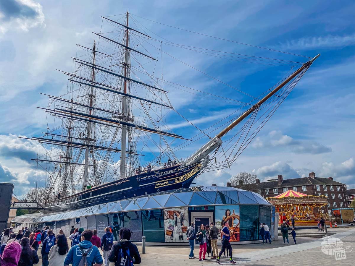 The Cutty Sark dry docked in Greenwich, one of the best side trips from London