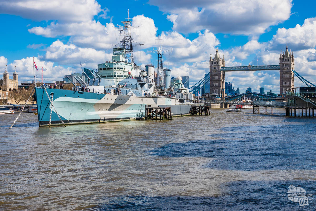 The HMS Belfast and Tower Bridge