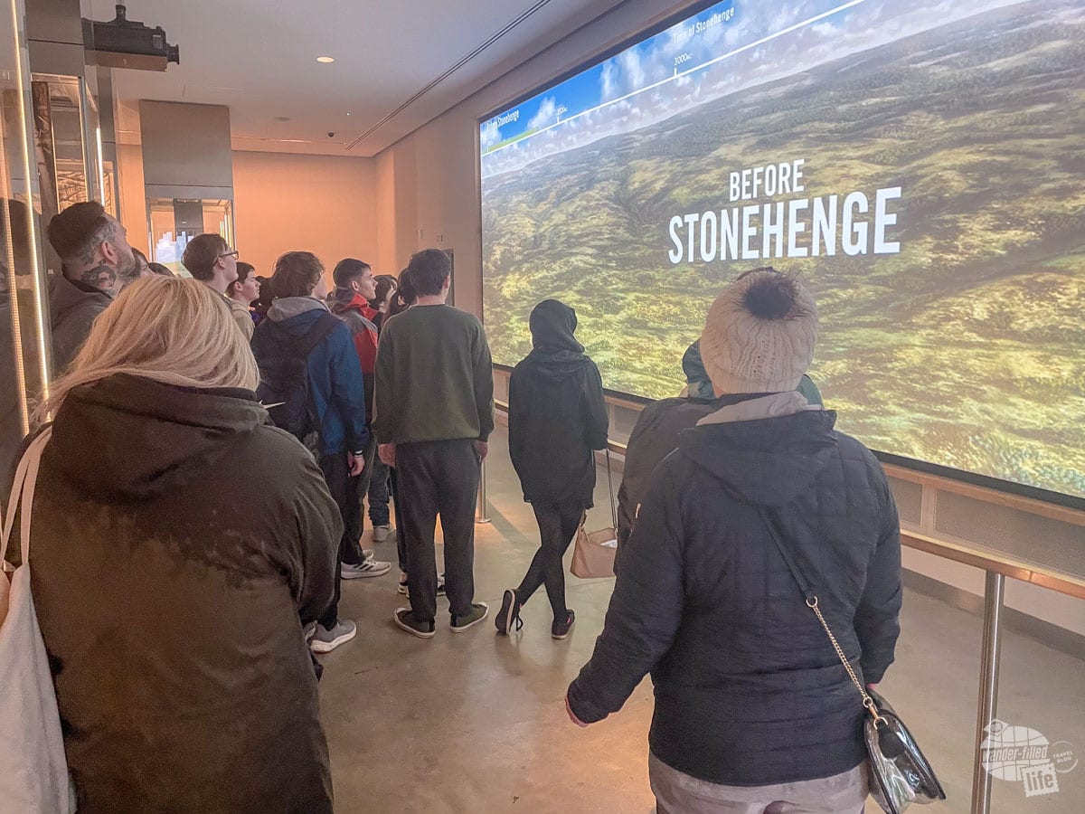 Inside the visitor center at Stonehenge, a great side trip from London