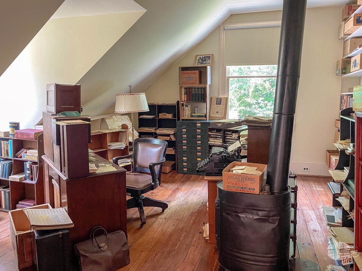 The writing room at the Carl Sandburg Home National Historic Site