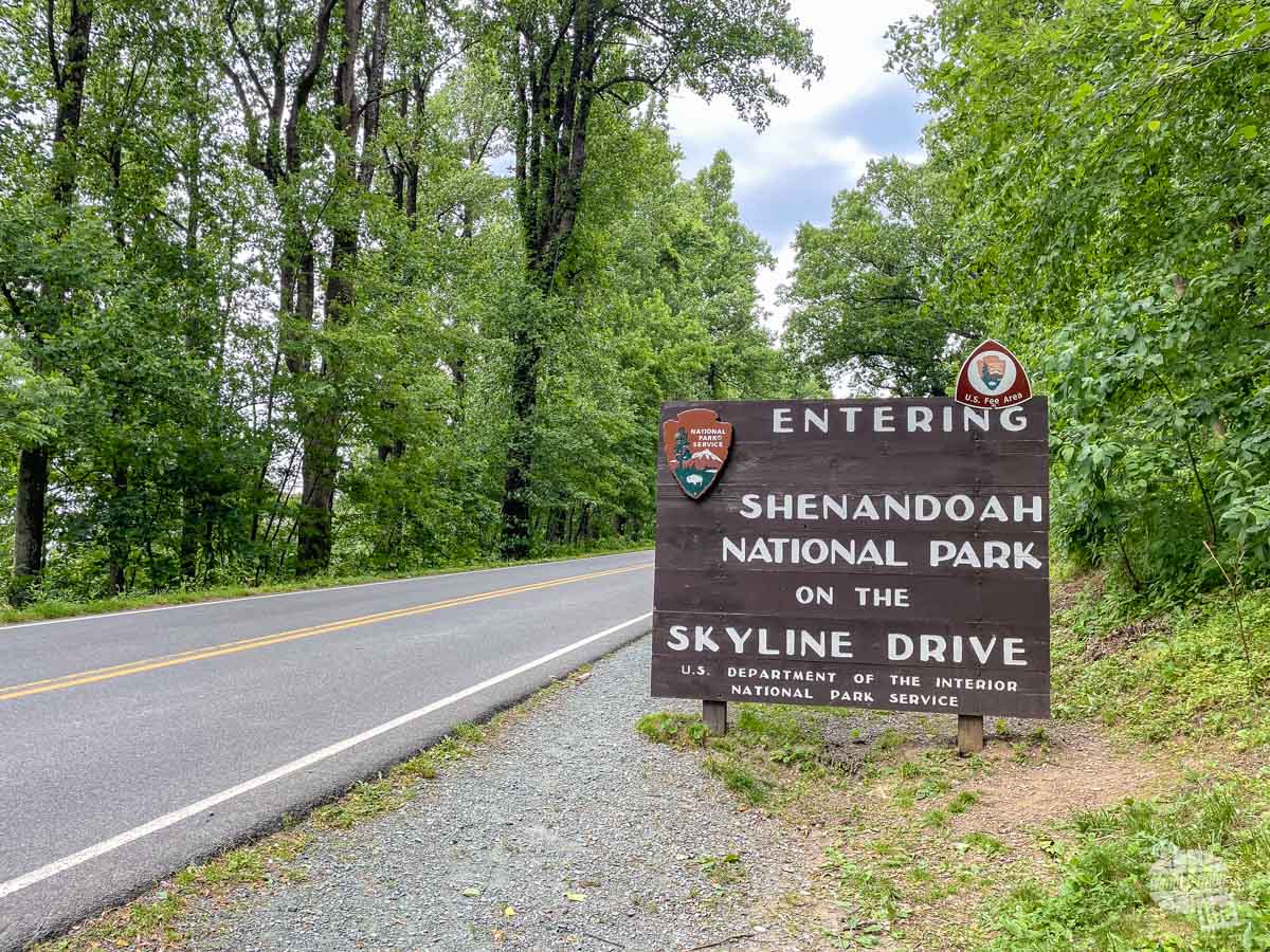 Shenandoah National Park Entrance Sign at Rockfish Gap