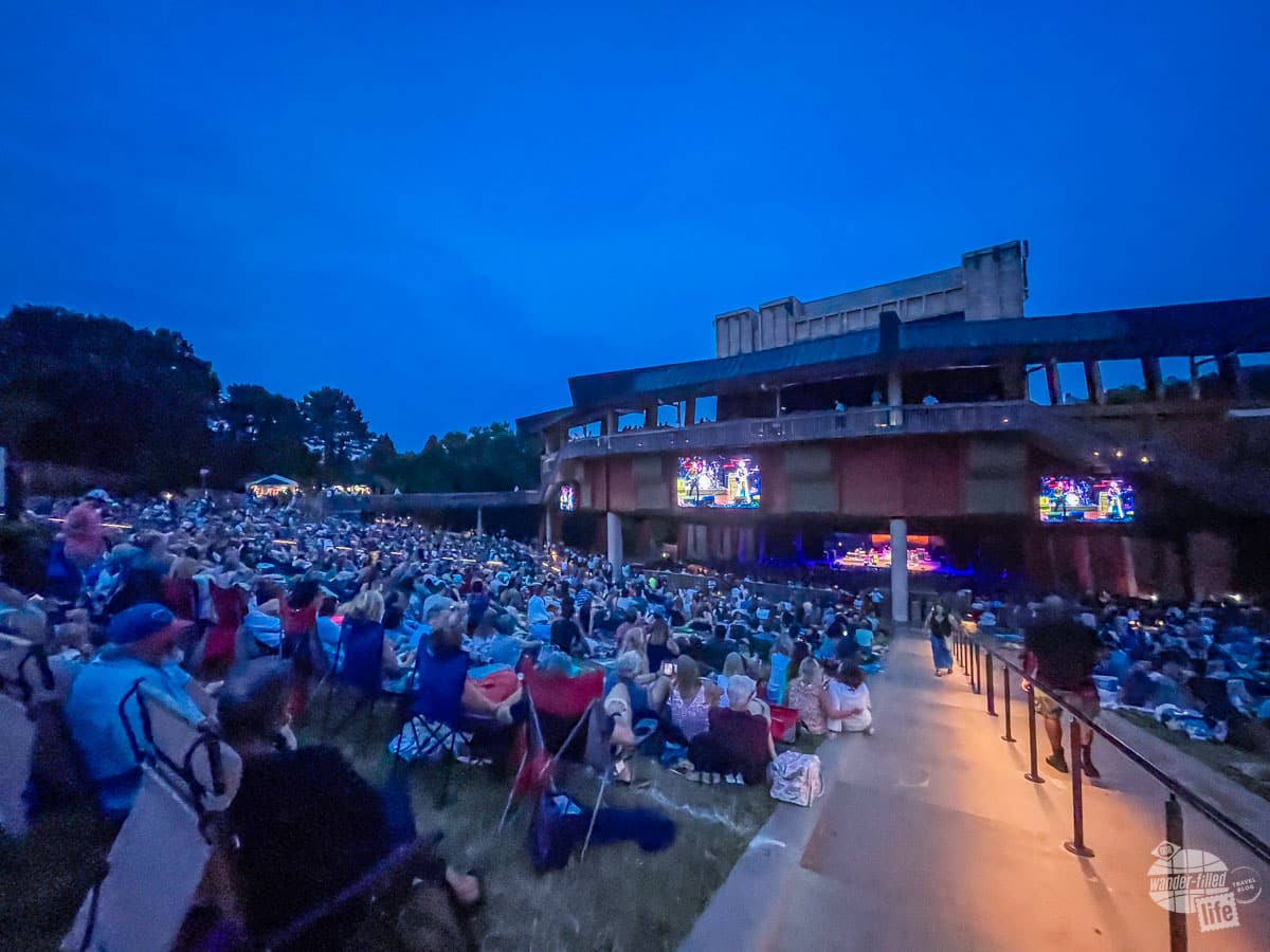 The lawn at Wolf Trap after dark