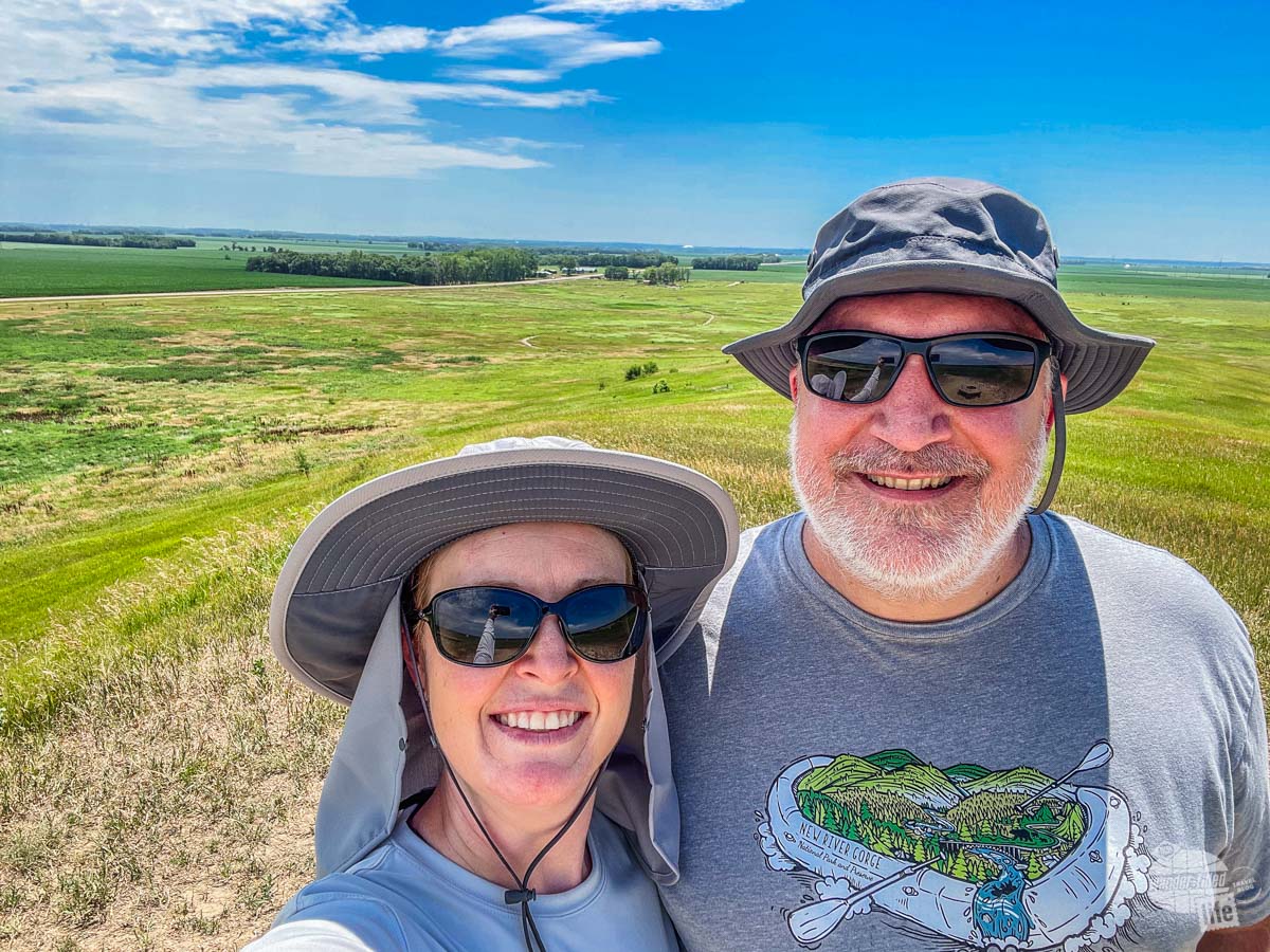 Getting a selfie where Lewis and Clark stood atop Spirit Mound.