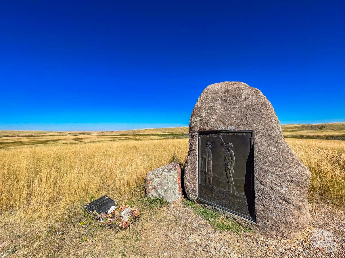 A monument at Bear Paw Battlefield, part of the Nez Perce National Historical Park, and a perfect stop on a Montana road trip.