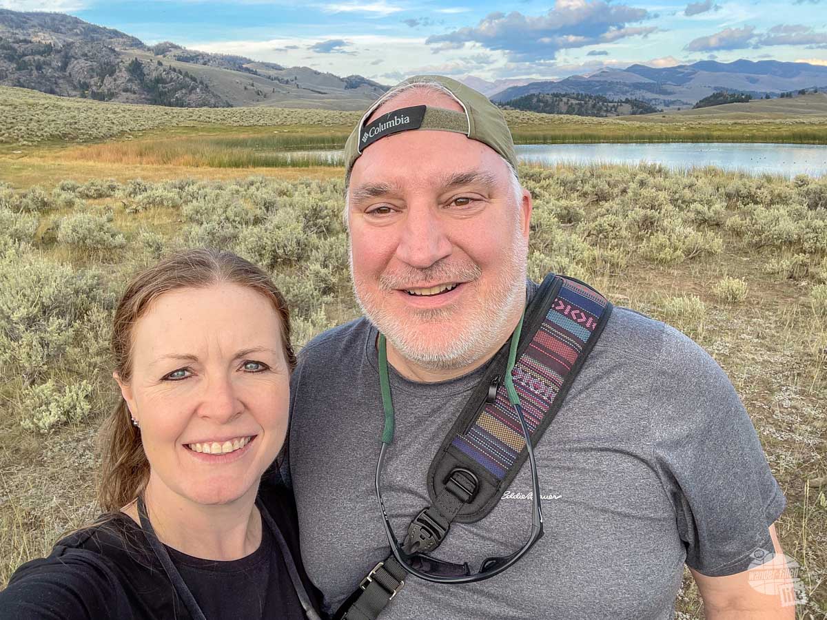 Grant and Bonnie Sinclair in Yellowstone National Park, one of our favorite stops on a Montana road trip.