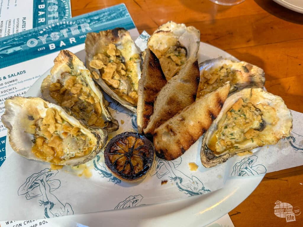 Wood-grilled oysters