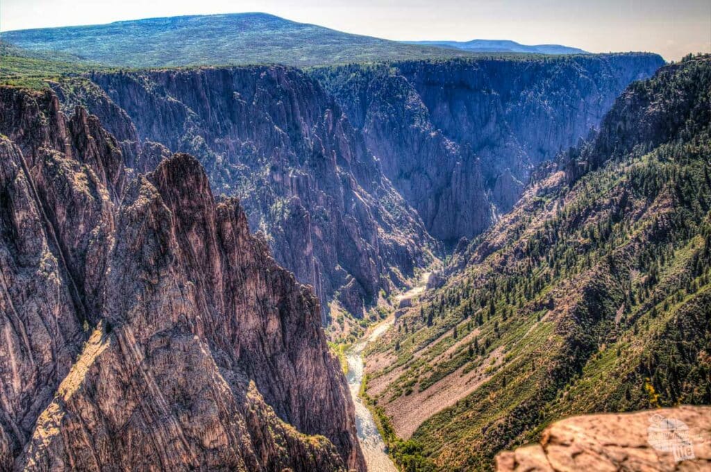 The very steep walls of the Black Canyon of the Gunnison.