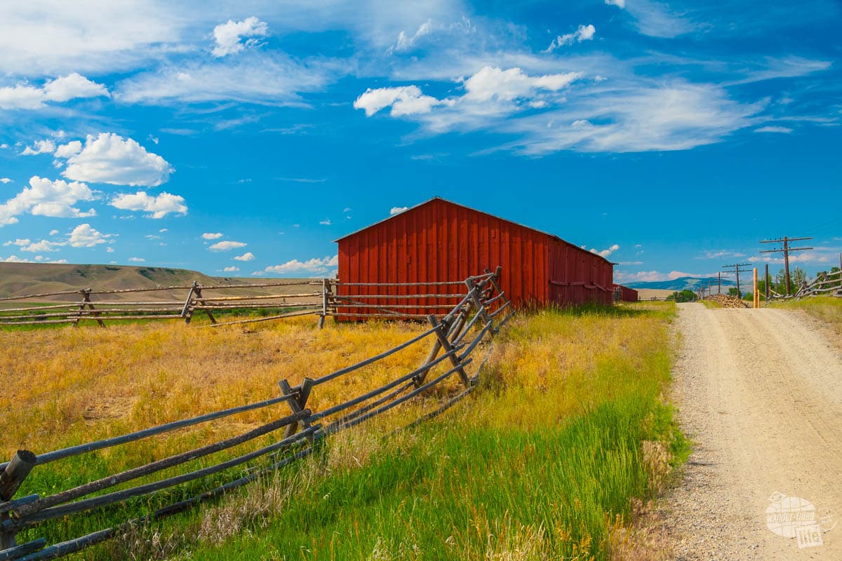 A barn at Grant-Kohrs National Historic Site in Deer Lodge, Montana.