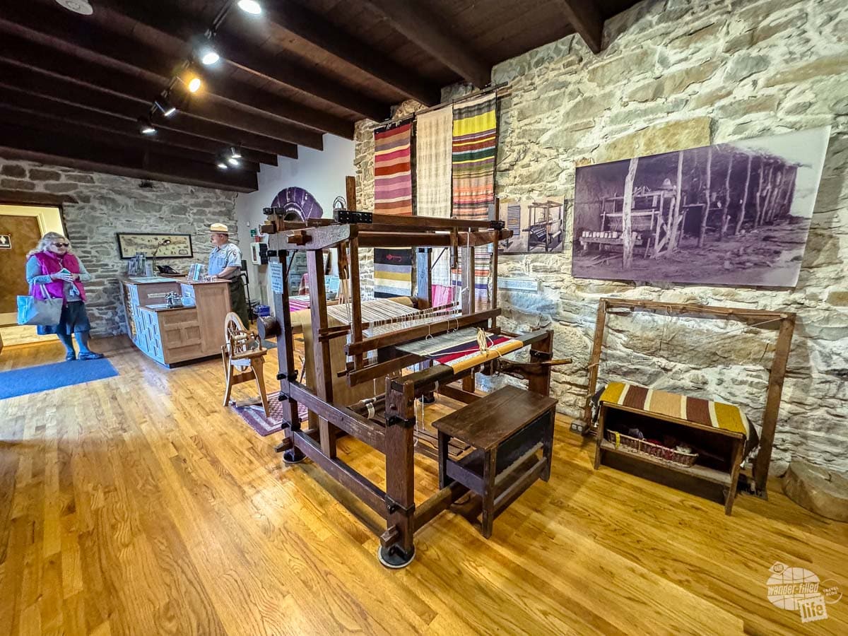 The loom exhibit at Mission Espada in San Antonio National Historical Park