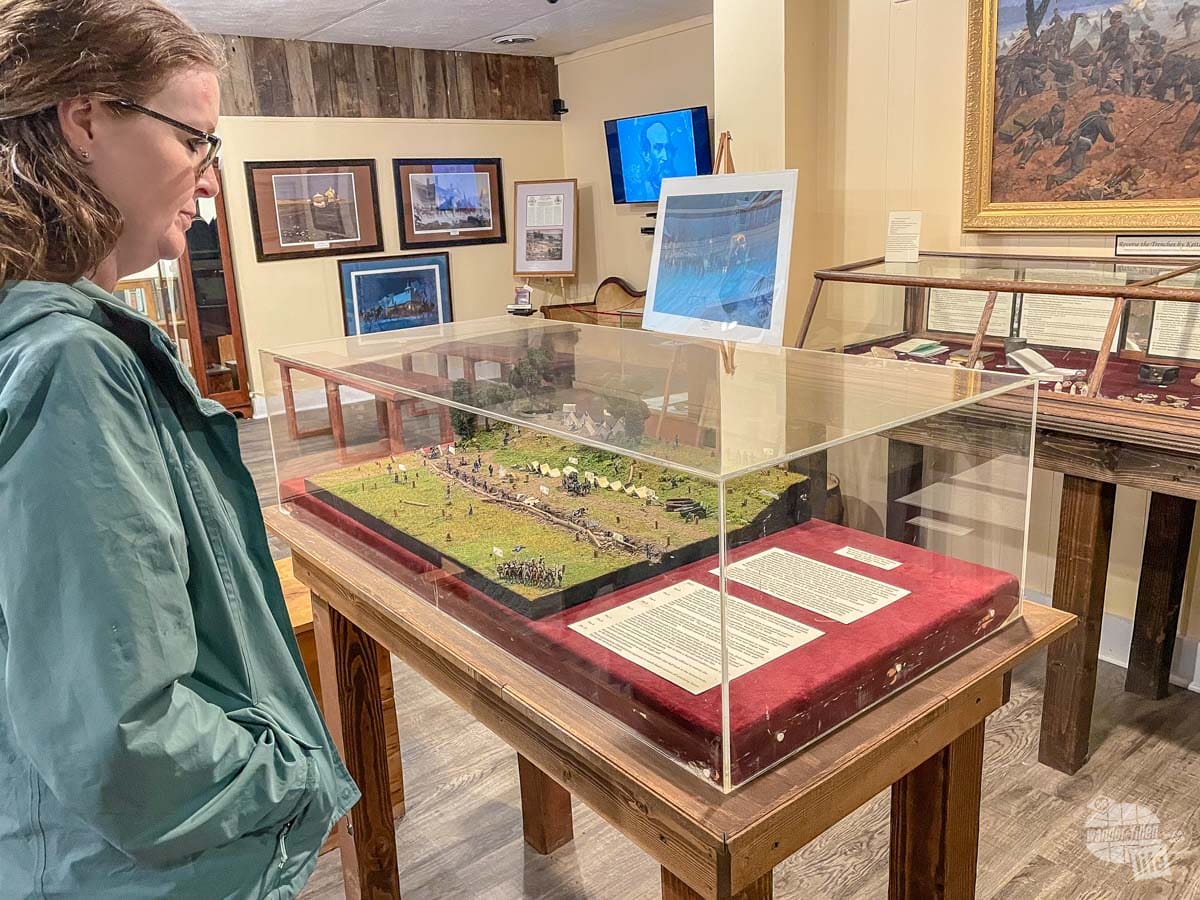 Checking out a diorama at the Cedar Creek Battlefield Foundation Museum and Visitor Center. 