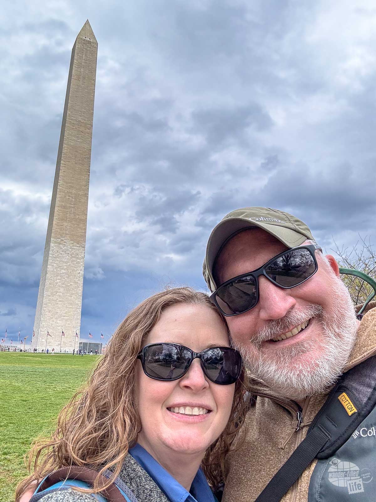 Bonnie and Grant on the National Mall in front of the Washington Monument