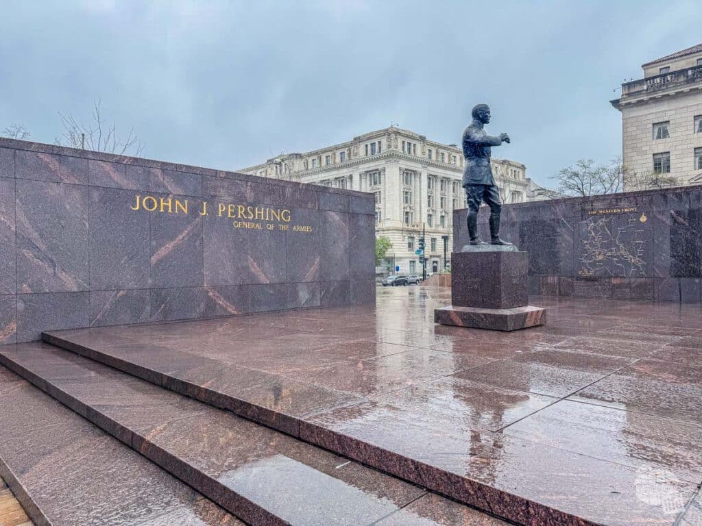 The World War I Memorial in the rain